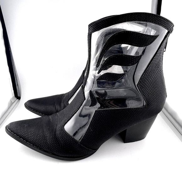 Coconuts by Matisse Faux Leather Black Cowboy Boots Size 9.5M - Picture 5 of 7